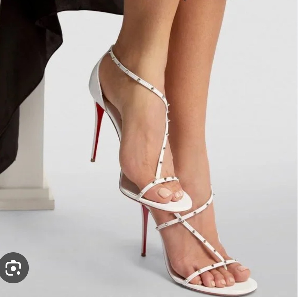 Christian Louboutin White Strappy Heels